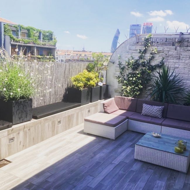Progettazione su misura terrazzo contemporaneo